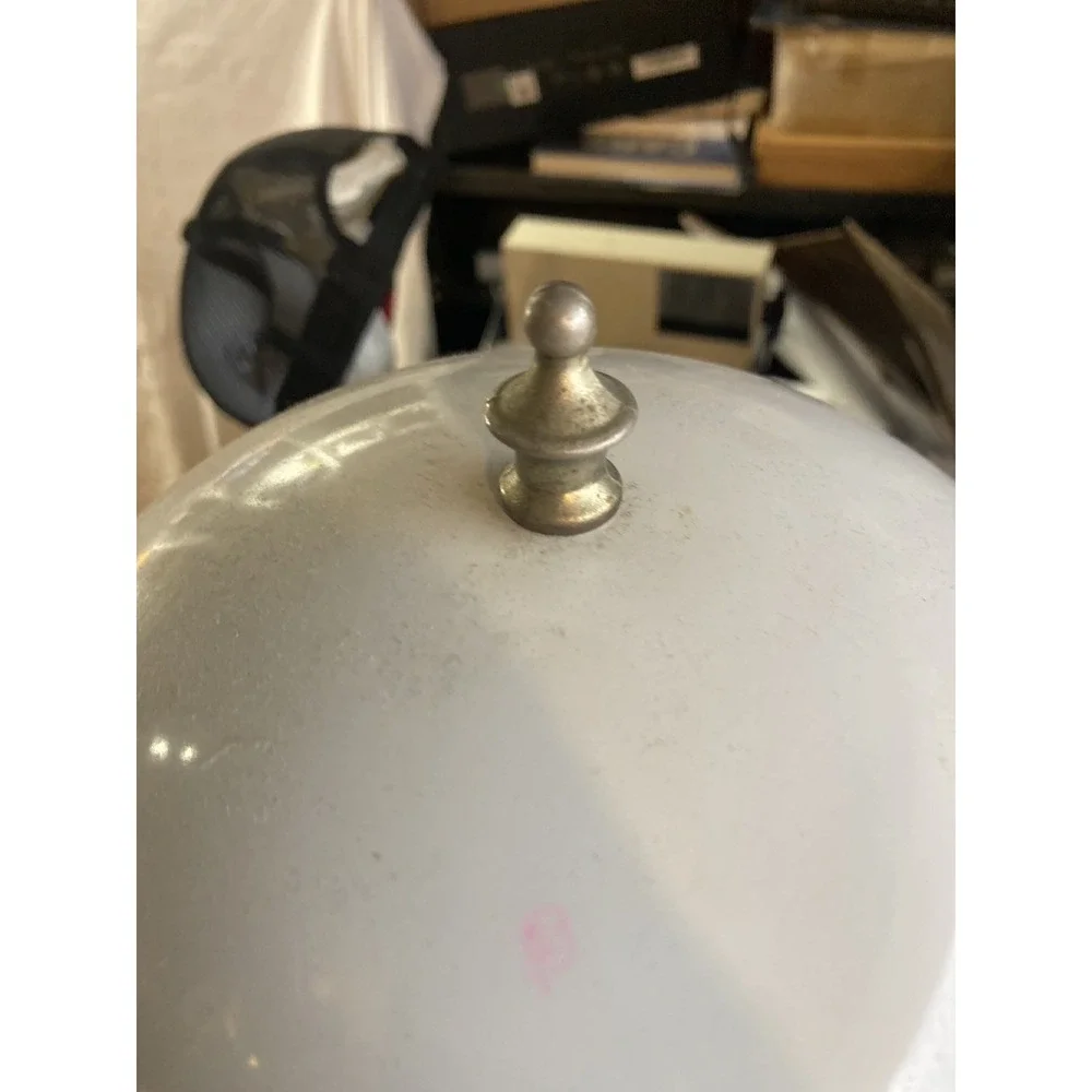 Vintage Atomic Saucer Mushroom Light  White And Gold 13